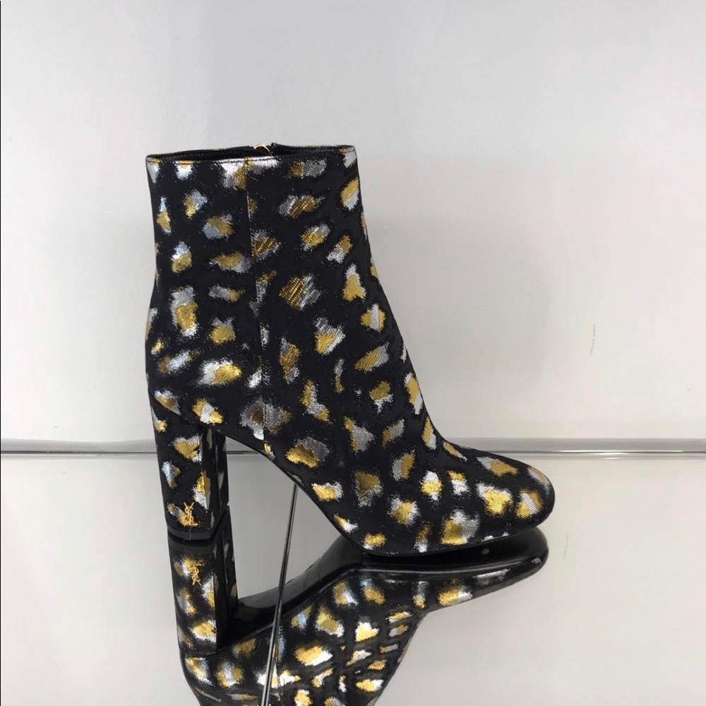 YSL Jacquard Leopard Booties